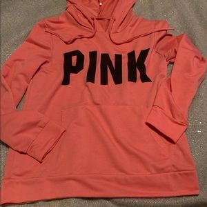 Thin hoodie says PINK- SMALL